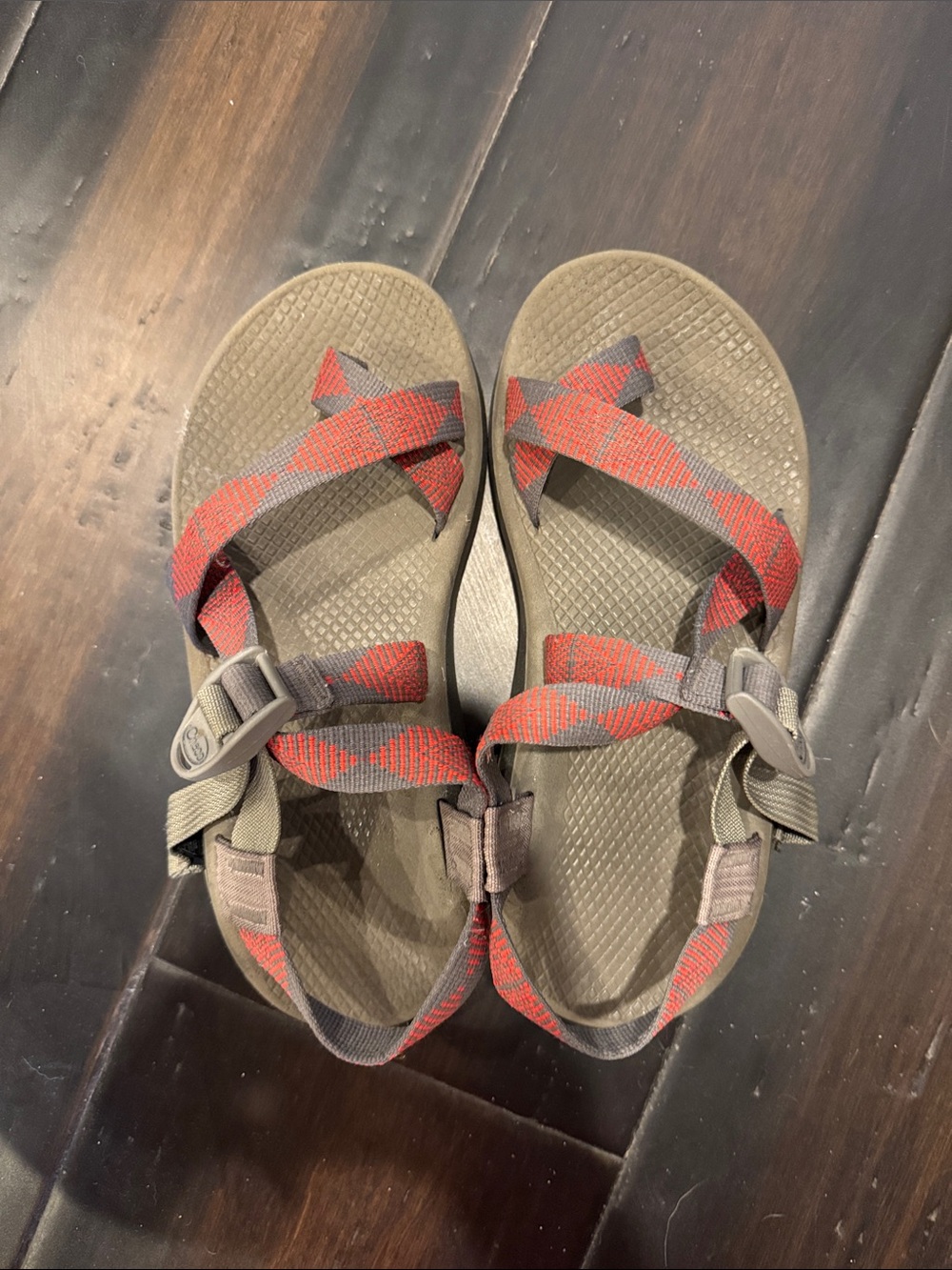 Chaco Kids Olive and Red Adjustable Sport Sandals
